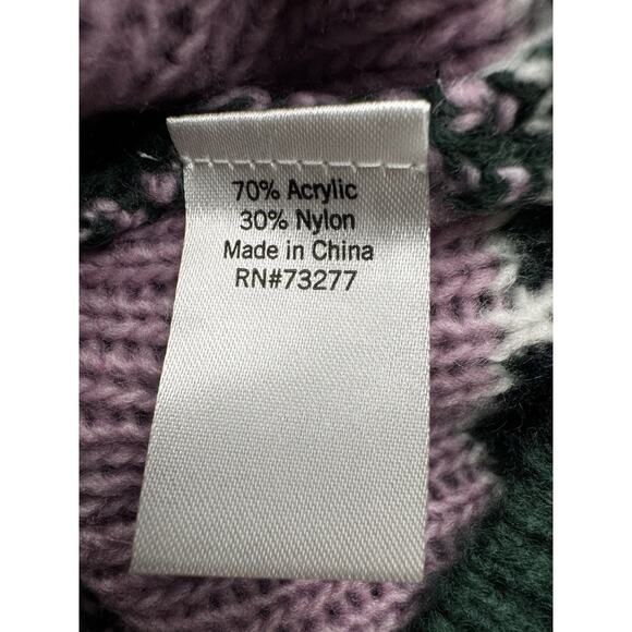 Sonoma Women’s XXL Supersoft Fair Isle Pullover Sweater Green Pink Long Sleeve - Picture 8 of 10